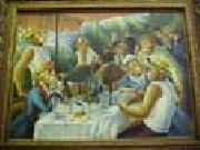 unknow artist Dressed Monkey Renoir's Painting, -- Monkies' Lunch On Boat oil on canvas